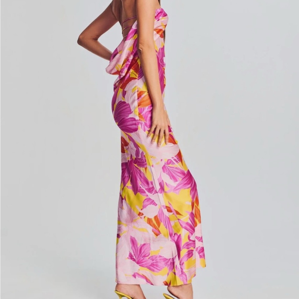 Retrofete Keaton Botanical Floral Silk Strapless Gown Maxi Dress - Picture 2 of 15
